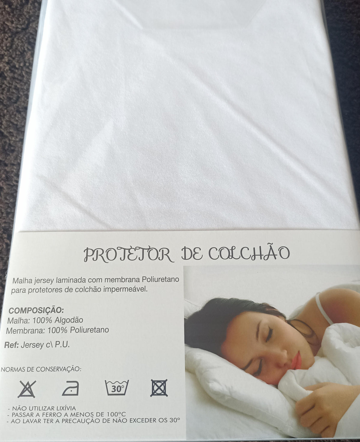 Protetor de colchão impermeável 100%Algodão Base PU