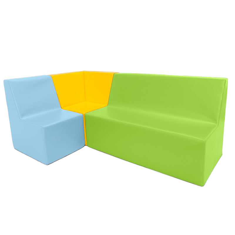 Conjunto de sófas com sofá de canto (linha pré-escolar 30 cm altura)