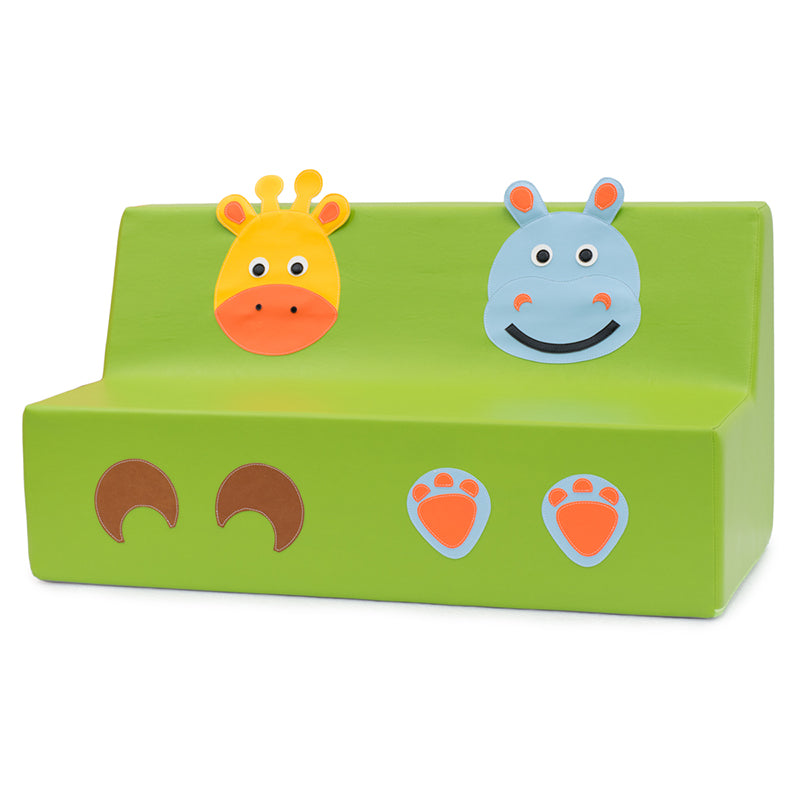 Sofá duplo girafa e hipopótamo (linha pré-escolar 25 cm altura)