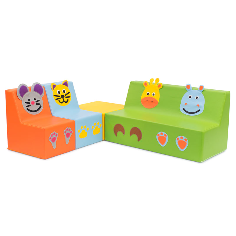 Conjunto de sofás animais com quadrado (linha pré-escolar 25 cm altura)