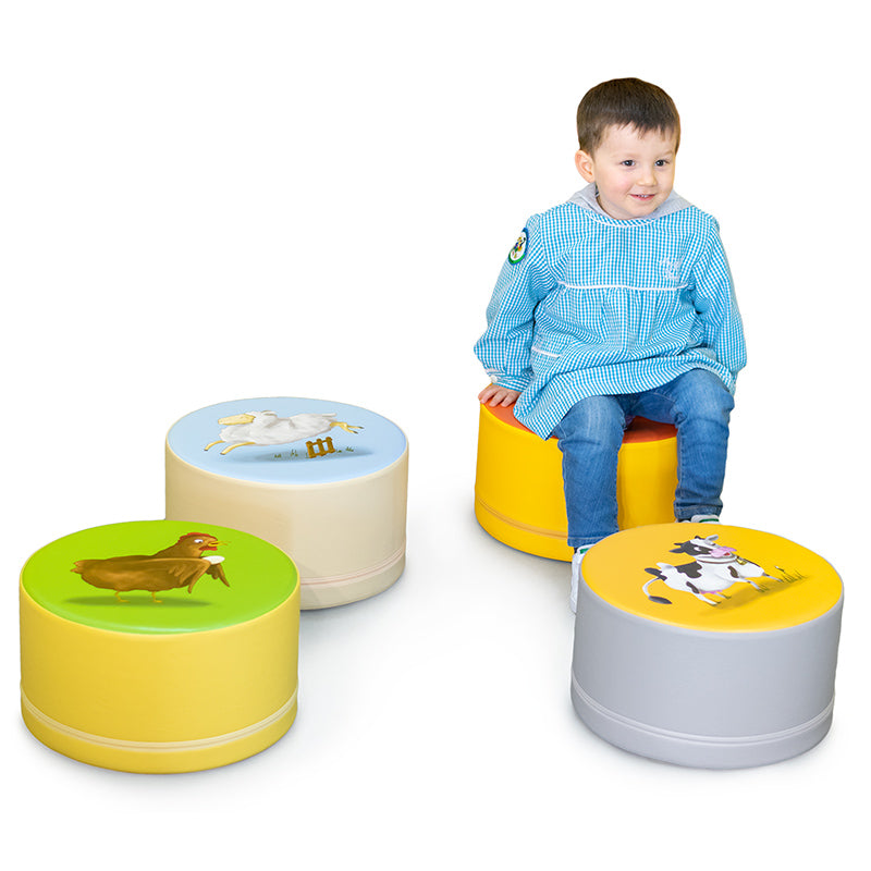 Conjunto banquinhos dinossauros (4 unidades) (linha pré-escolar 25 cm altura)