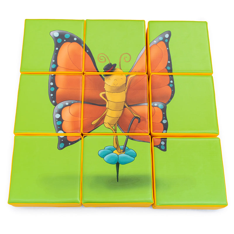 Puzzle dupla face Libélula e Borboleta