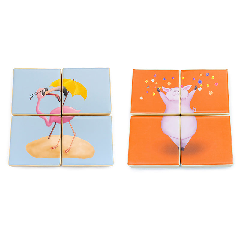 Puzzle dupla face Flamingo e Porco