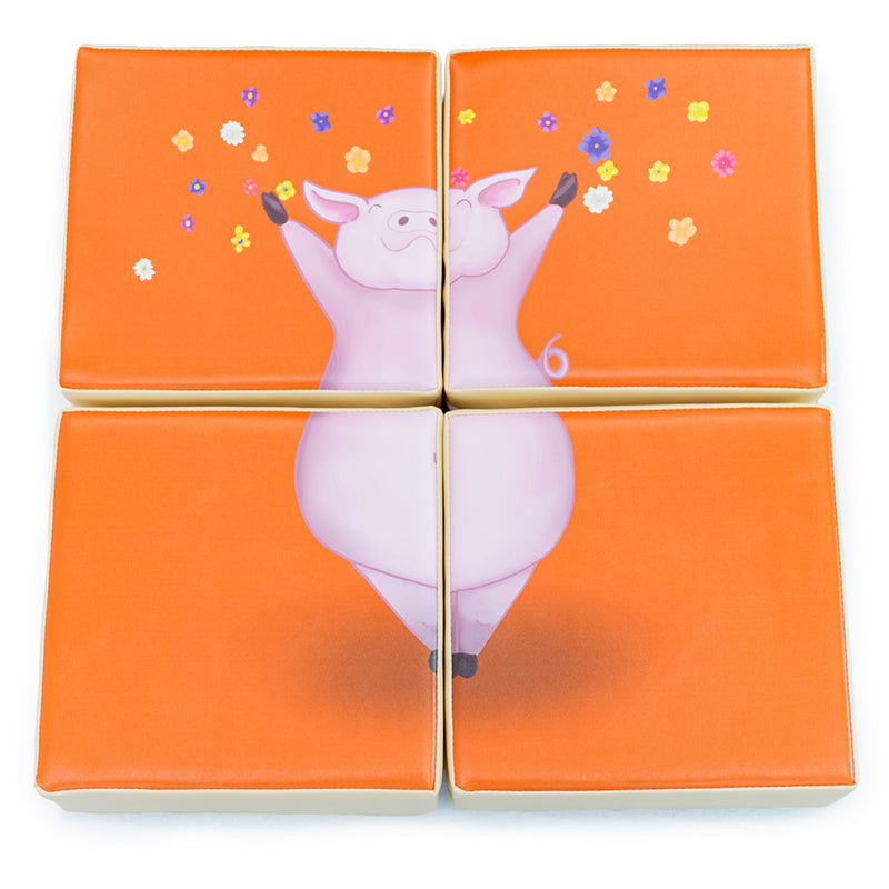 Puzzle dupla face Flamingo e Porco