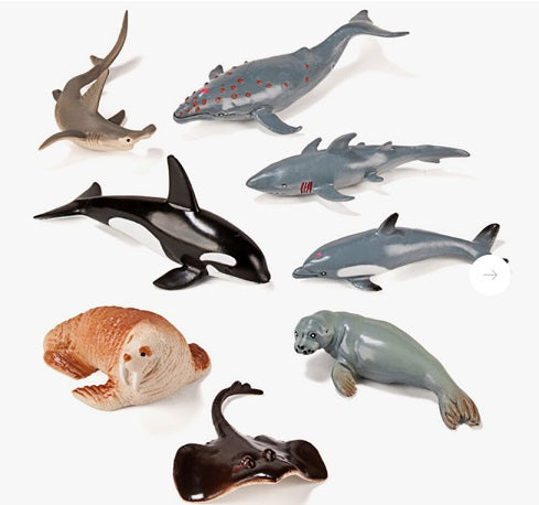 Conjunto de 8 animais marinhos