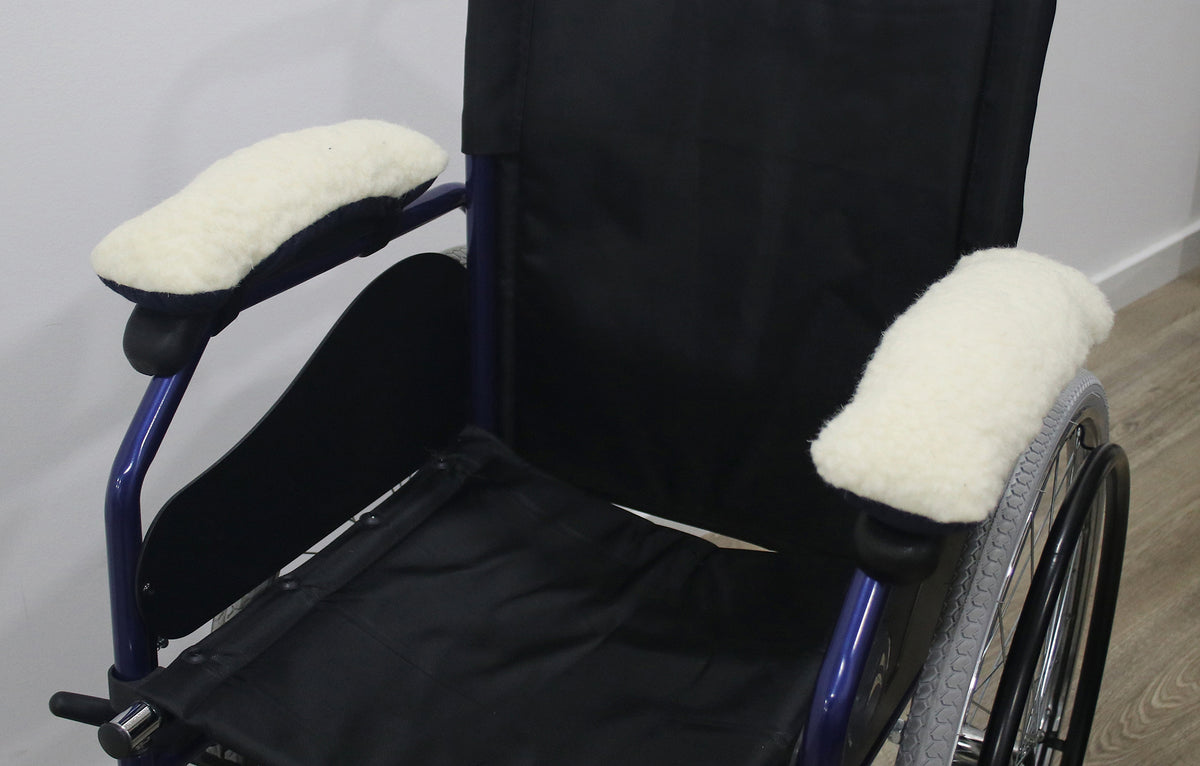 Apoio de braços anti-escara lã para cadeira de rodas