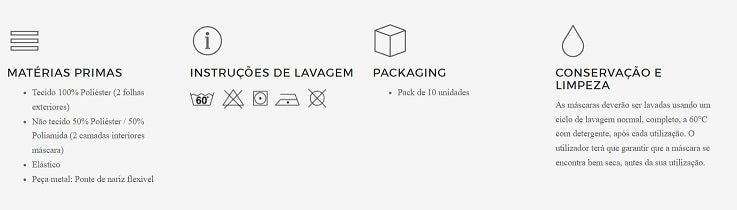 Máscara de proteção reutilizável X90 (pack 10 unidades)