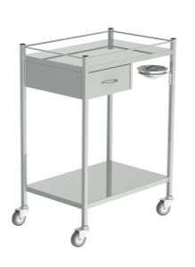 Mesa de pensos com 1 gaveta 1 tina inox