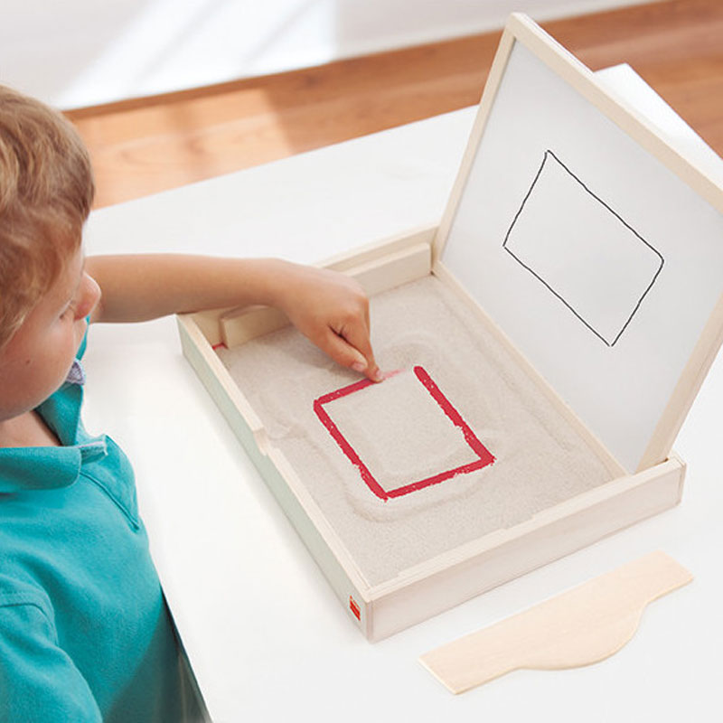 Conjunto bandeja e quadro multisensorial pré-escrita