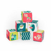 Conjunto de cubos macios com chocalho