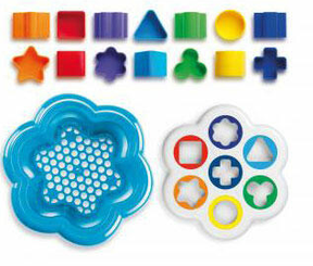 Conjunto flor de 16 peças com diferentes cores e formatos