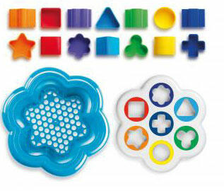 Conjunto flor de 16 peças com diferentes cores e formatos