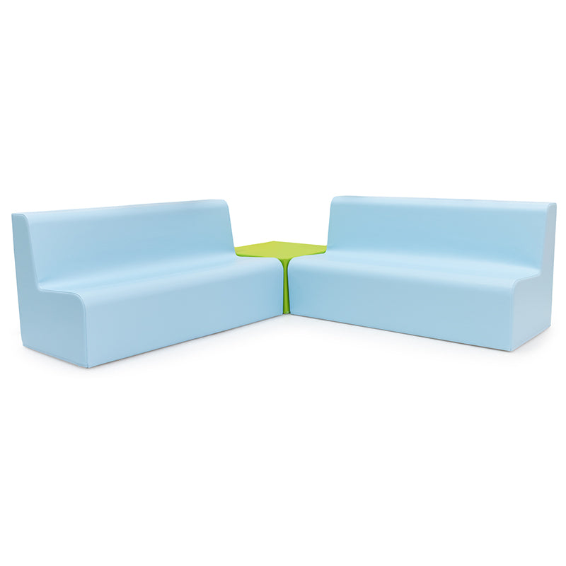 Conjunto de 2 sofás duplos com quadrado (linha pré-escolar 25 cm altura)