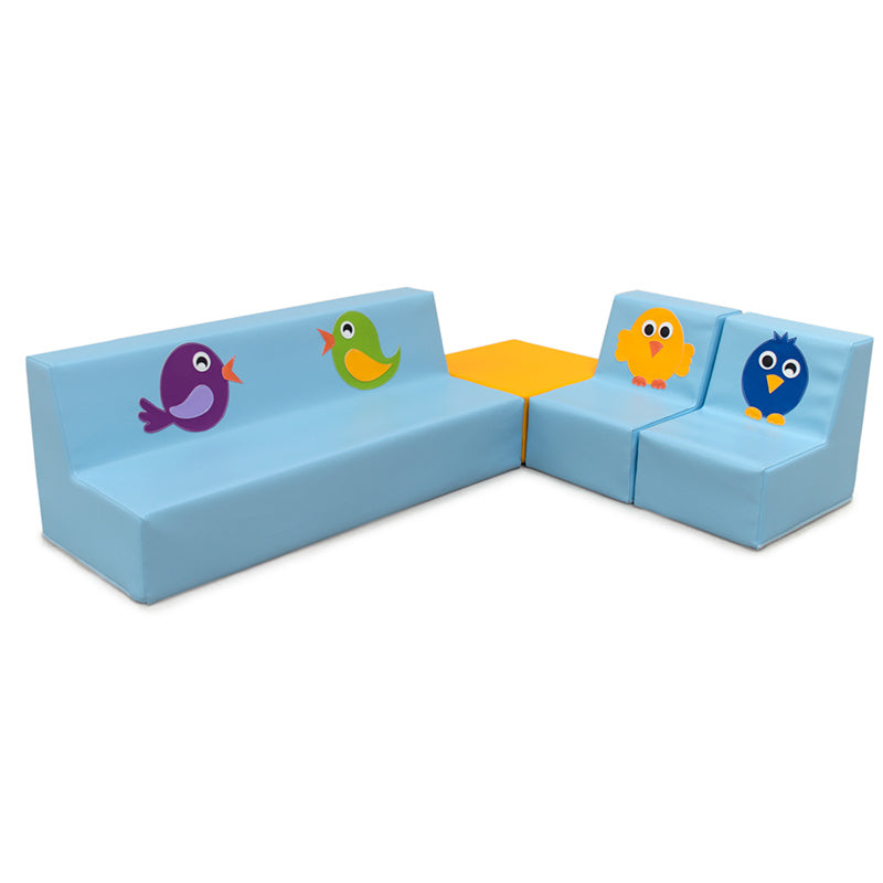 Conjunto de sofás com quadrado - passáros (linha creche 0 aos 3 anos)
